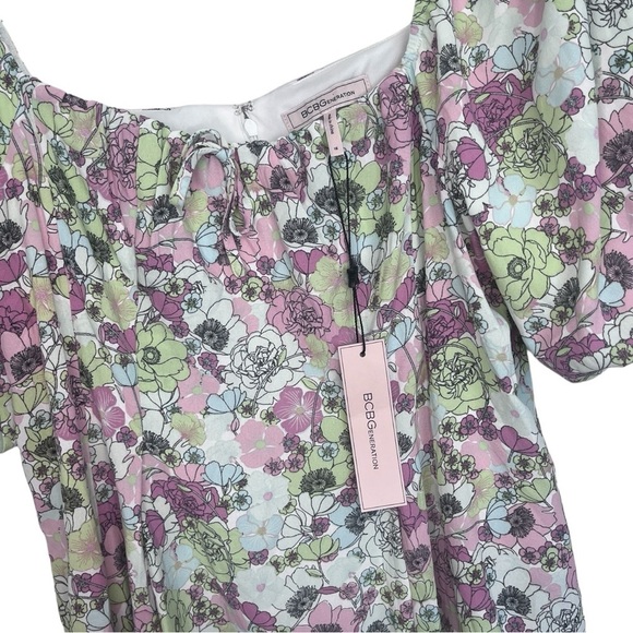 BCBG | Floral Puff Sleeve Dress - Picture 3 of 12